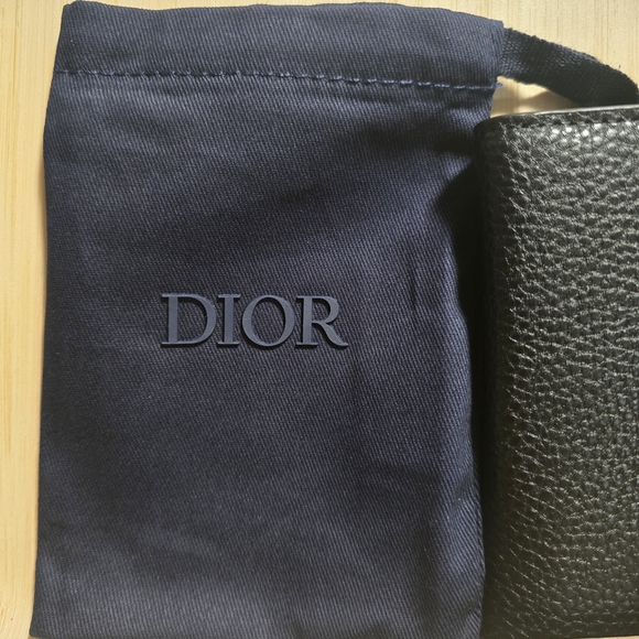 Dior Black Textured Leather Card Holder - Picture 2 of 3